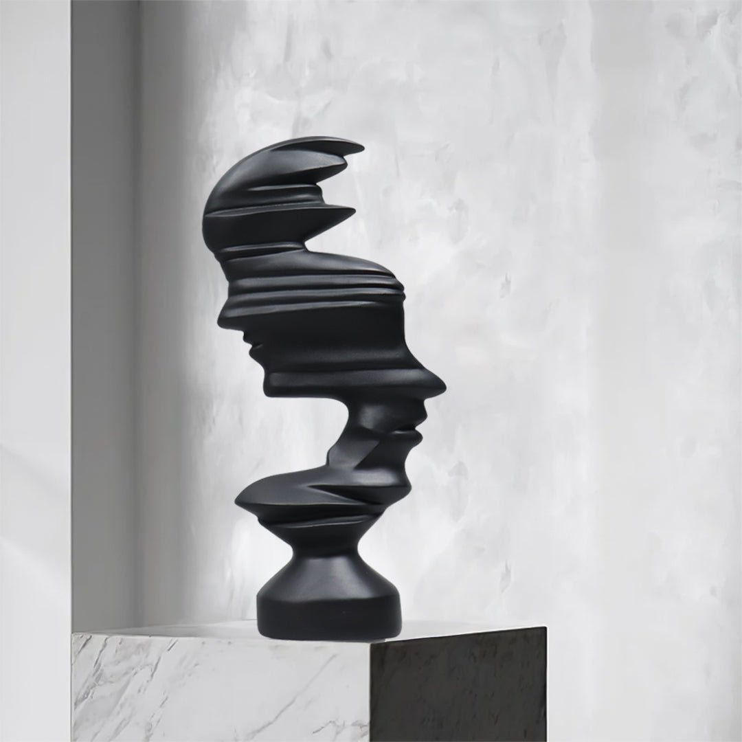 SOGA 44cm Dual-Face Resin Sculpture – Modern Abstract Art Décor - Image 2