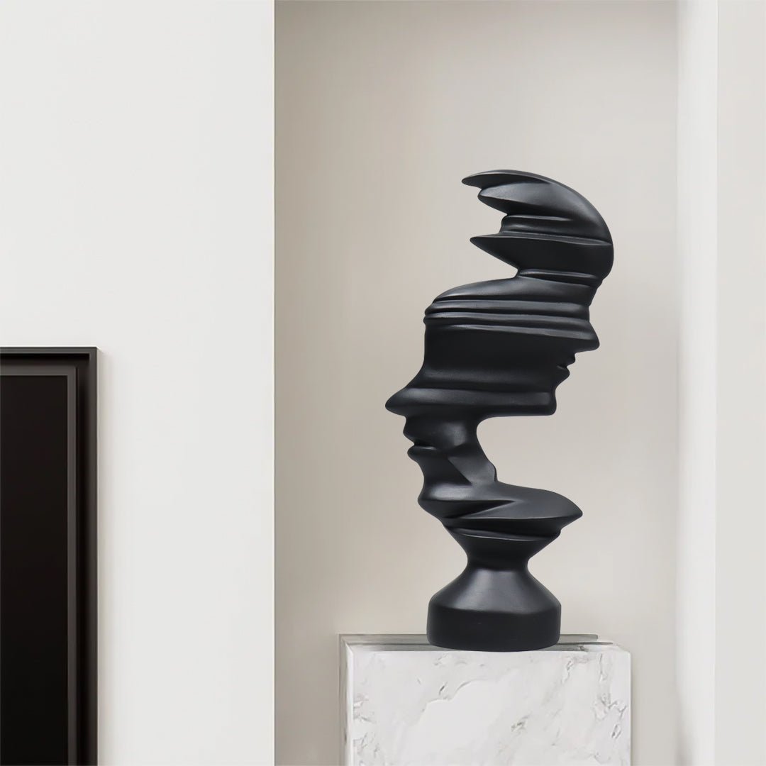 SOGA 44cm Dual-Face Resin Sculpture – Modern Abstract Art Décor - Image 3