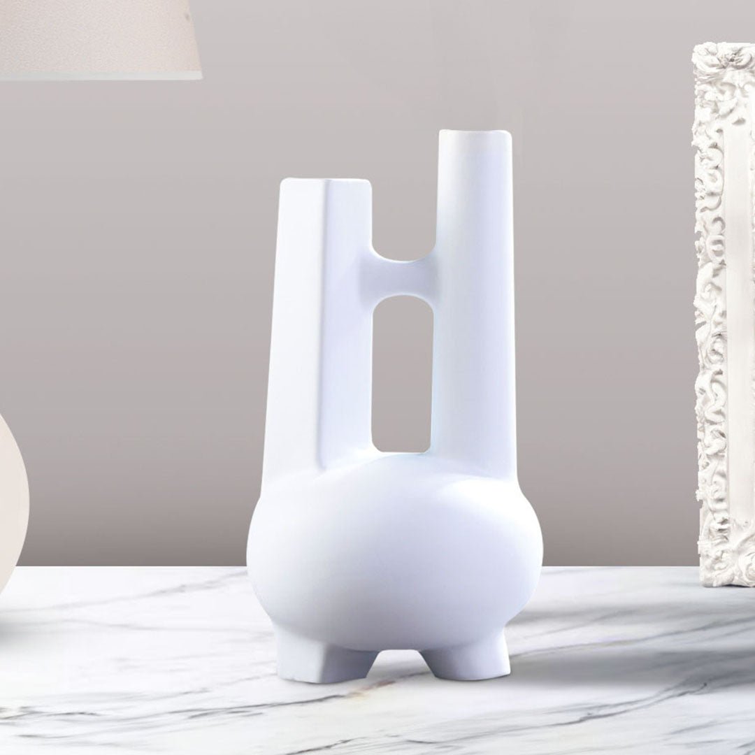 SOGA Ornament Modern Geometric Vase Minimalist Double Tube Abstract Sculpture for Home Décor - Image 4