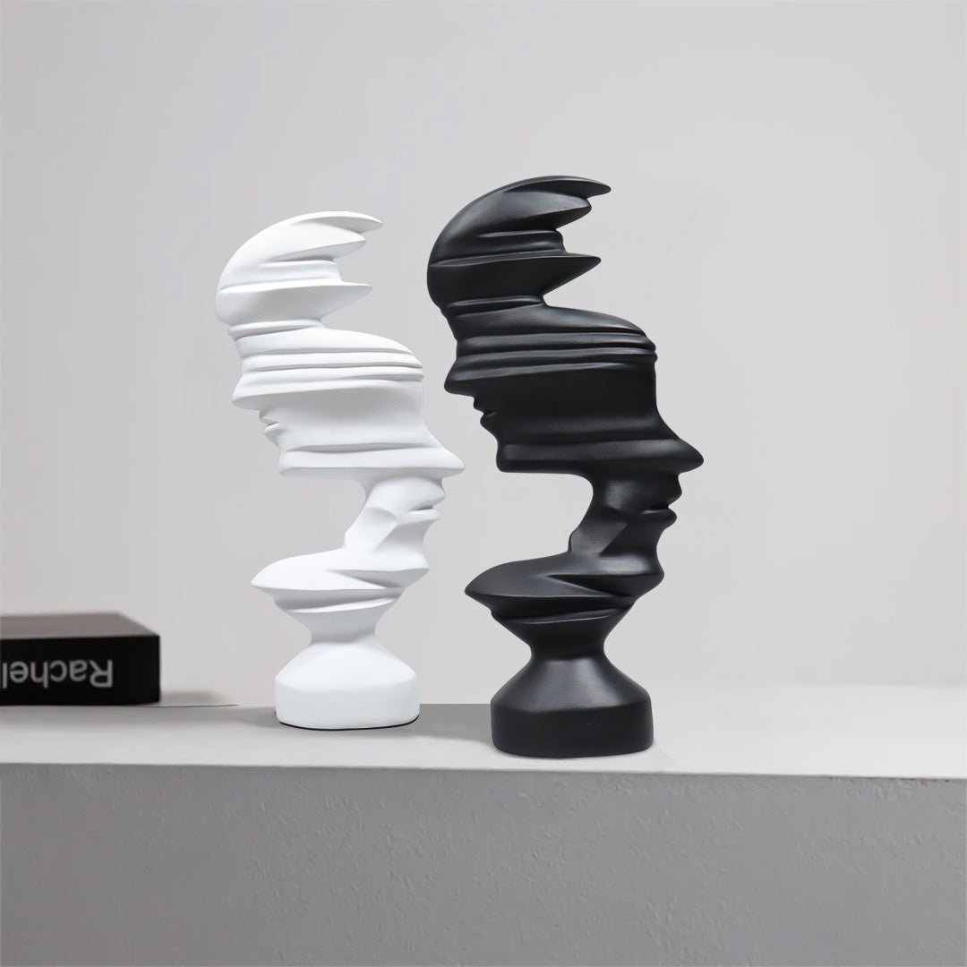 SOGA 44cm Dual-Face Resin Sculpture – Modern Abstract Art Décor - Image 4