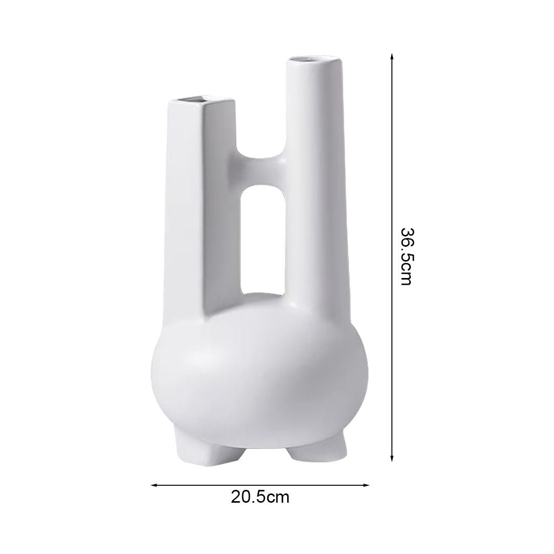 SOGA Ornament Modern Geometric Vase Minimalist Double Tube Abstract Sculpture for Home Décor - Image 5