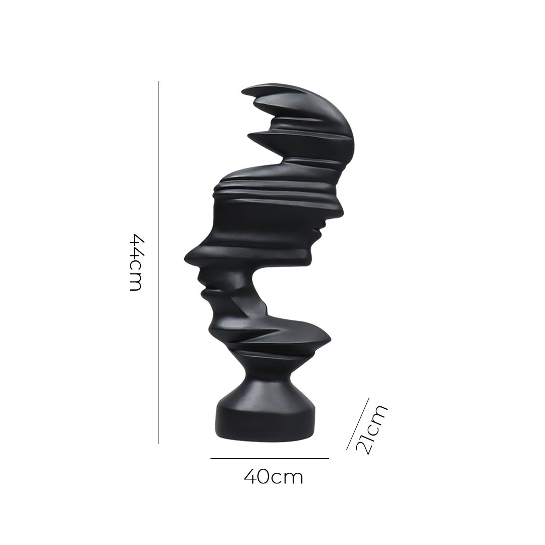 SOGA 44cm Dual-Face Resin Sculpture – Modern Abstract Art Décor - Image 5